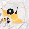 Bufanda pequeña multifuncional de Corea del Sur, pañuelo cuadrado pequeño con pintura al óleo original, bufanda pequeña versátil decorativa para primavera y otoño, diadema para el cabello que reduce la edad, pañuelo para la cabeza