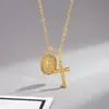 Colar Cruz de Zircônia Europeu e Americano Transfronteiriço Corrente de Clavícula da Moda Luxo Leve Simples Nicho Pingente de Alta Qualidade para Mulheres