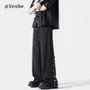 Nuevos Pantalones Botonados de Estilo Chino Nacional para Hombre, Nuevo Estilo de Verano, Pantalones Largos Casuales de Pierna Ancha Rectos Sueltos con Caída, Transfronterizo