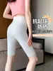 Pantalones de Tiburón para Mujer Ropa Exterior Verano Talla Grande Leggings Finos Fitness Shorts Deportivos Control de Vientre Ajustados Pantalones de Yoga para Ciclismo
