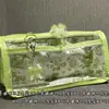 Bolsa para Lápices de Gato Naranja Mu Zhen de Cuatro Hojas Estilo Ins de Aspecto Elevado Linda Original Transparente Portátil para Papelería