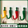 Gancho Adhesivo sin Agujeros con Forma de Chile Material ABS Fuerte Capacidad de Carga Gancho de Almacenamiento para Cocina Dormitorio Detrás de la Puerta