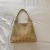 Bolsa Tote de Gran Capacidad Bolso de Hombro Tejido Personalizado Color Sólido Nuevo Estilo Verano 2026 Vacaciones Bolso de Playa de Alto Valor Moderno