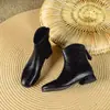 Botas de Mujer 2024 Botas de Caballero para Mujer Caña Corta Sencillas con Exterior Francés Profesional Lavado Botas de Grano Grueso Otoño e Invierno