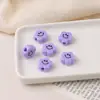 Cuentas de acrílico de color claro con diseño de flor de caricatura y cara sonriente, agujero recto, para cadena de teléfono DIY, colgante, accesorio pequeño, venta al por mayor