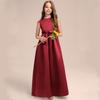 Vestido Princesa de Cetim Estilo Novo 2025 para Meninas Fantasia de Performance Infantil para Crianças Pequenas Vestido de Apresentador