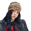 Estilo Chica Dulce y Fresca Picante Otoño e Invierno Diadema Deportiva Estampado de Leopardo Diadema Elástica Ancha Nudada Estilo Europeo y Americano Pañuelo para la Cabeza Absorbente de Sudor