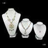 Accesorios para Exhibición de Joyería Cadena de Suéter Collar Modelo de Cuello Soporte de Exhibición Terciopelo Negro Piel Sintética Modelo de Cuello Retrato