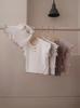 Top de Cuello Redondo con Borde Rizado Estilo Coreano Ins y Set de Shorts para Hombre y Mujer Ropa Infantil Combinable Estilo Verano