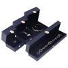 Joyero de cuero sintético con hebilla a presión en ángulo recto, caja para anillos de moda, caja gris para collares y pulseras, caja azul para pulseras
