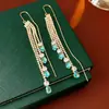 Pendientes de Borla con Gota de Agua de Circonita Aguja de Plata Retro Francés Lujo Accesible Diseño de Gancho de Oreja de Gama Alta Pendientes Elegantes de Nicho