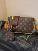 Bolso de dos piezas estampado de marca para mujer, nuevo patrón vintage de nicho, bolso cruzado y de hombro versátil de alta gama