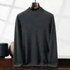 Nuevo Suéter de Cachemira de Doble Cuello para Hombre Otoño e Invierno 2026 Cuello Semi Alto Suéter Base Cálido Prendas de Punto Casual de Negocios