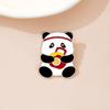 Design original Sports Panda Broche Fitness Halterofilismo Artes marciais Halteres Bonito Desenho Animado National Tide Souvenir Acessórios