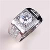 Anillo para hombre de diamantes redondos cuadrados modernos y elegantes, anillo para hombre popular en línea, estrella con incrustaciones, anillo de boda moderno