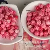 Cuentas de Flor de Rosa Sintética con Relieve de Polvo Multicolor de 6 mm y 8 mm con Agujeros Horizontales Accesorios para Joyería Estilo Antiguo DIY