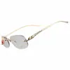 Armazón de Gafas para Miopía con Cabeza de Leopardo para Hombres y Mujeres, Tarjetero de Borde Cortado, Popular Influencer, Borde Speckled Sin Marco de Titanio Puro de Alta Calidad