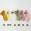 Meias de Renda com Orelha de Madeira e Malha para Primavera e Outono Bebê Recém-nascido Criança Pequena Crianças Meias Finas de Primavera para Bebê Meias de Cano Médio para Crianças