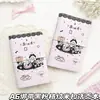 Cuaderno de cuadros blanco y rosa con hebilla metálica y correa portátil, libro de hojas sueltas A6, diario de estudiante, lindo cuaderno de dibujos animados