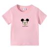 Algodão crianças desenhos animados estampado T-Shirt verão manga curta bonito top do menino verão pescoço redondo top vestido de verão do bebê