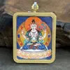 Tangka pintado a mano de Avalokitesvara con Cuatro Brazos de Hotong, Nepal, y Tíbet, 4*5 Núcleo