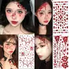 Pegatinas de purpurina para la cara de Halloween, maquillaje de cosplay, maquillaje de fiesta, tatuajes temporales, disfraz de Halloween, diseño exquisito, pegatinas para la cara para mujeres
