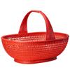 Cesta de frutas de plástico similar al bambú, cesta portátil para recoger verduras en el campo, cesta portátil de plástico para verduras, huevos