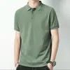 Camisa polo de manga corta para hombre en verano, estilo casual de negocios, camiseta transpirable de color liso, top versátil y moderno, camiseta de manga corta para hombre