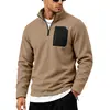 2026 Europa Transfronteriza Otoño Invierno Cuello Alto Media Cremallera Peso Pesado Más Terciopelo Cálido Casual Sudadera con Capucha de Manga Larga para Hombre