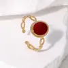 Anillo abierto de acero inoxidable para mujer, estilo retro europeo y americano francés, temperamento de alta gama, sentido medieval, personalidad de nicho, no se decolora
