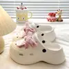 Tamancos femininos de plataforma com sola grossa para uso externo, macios e fofos, confortáveis para o uso casual de verão, com sensação de pisar em fezes, chinelos fechados de EVA