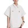 2025 Nueva Camisa Polo Pulóver de Color Puro Estilo Retro Americano para Hombre Peso Pesado 220g Camiseta de Manga Corta Holgada de Moda