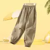 Calça de Verão Personalizada para Meninas, Calça Fina Anti-Mosquito Infantil de Verão, Calça Longa Esportiva Masculina Refrescante de Secagem Rápida, Roupa Infantil