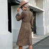 Bai Fen Zhi YiComercio Transfronterizo Principios de Otoño Moda Europea y Americana Ropa para Mujer Vestido de Manga Larga con Solapa Estampado de Leopardo para Mujer como Ropa Interior