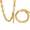 Europa y Estados Unidos transfronterizo súper ventas nariz de cerdo pulsera japonesa collar acero de titanio oro de 18K sexo estilo frío joyería para hombres y mujeres