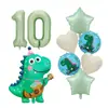 Nuevo Sombrero de Cumpleaños Mate Set de Globos de Aluminio de Dibujos Animados de Guitarra Dinosaurio Número Decoración de Fiesta de Cumpleaños Arreglo de Globos