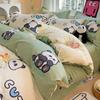 Conjunto de Cama de Algodão 100% Quatro Peças Algodão Puro Algodão de Alta Qualidade Lençóis de Cama Capa de Edredom Fronha Dormitório Estudantil Desenho Animado Lençóis de Cama