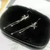 Aretes de estrella estilo coreano estilo coreano simples moda largos lisos borla de estrella de cinco puntas ganchos para la oreja venta al por mayor joyería para la oreja