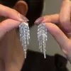 Pendientes europeos y americanos de moda con borlas de circón 2024 nuevos pendientes de moda de viento frío de lujo pendientes de diseño de nicho