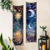 Tapiz Largo Comercio Exterior Sol y Luna Flor Fondo Pintado Tela Colgante Decoración Habitación Dormitorio Arte Estético Tela Colgante Tapiz