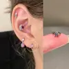Colección de Pendientes de Hueso del Oído Morado de Ensueño Pendientes de Zirconia Pendientes Planos Espirales de Titanio Médico para el Hélice Pendientes de Hueso del Oído Morados