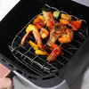 Estante para Brochetas de Acero Inoxidable Estante para Freidora de Aire Estante para Barbacoa Doble Capa Freidora Estante para Cocinar al Vapor Barbacoa Viene con Brochetas Transfronterizo