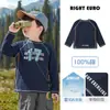 Camiseta de Manga Larga de Algodón Puro para Niños Europeos 2026 Nueva Ropa de Otoño Niños Bebé Niño Pequeño Ropa Infantil Estilo Primavera/Otoño Top Tendencia