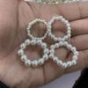 Venda quente transfronteiriça 3/4/5/6mm anel de miçangas de pérola de imitação feminino ABS brilhante anel de pérola artificial joias atacado