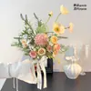 Ramo Fresco Pequeño Estilo Coreano para Registro de Matrimonio, Entrada de Sala de Estar, Amapolas Mariposa Flores Artificiales, Decoración de Flores Falsas, Flores para Atrezzo de Fotografía