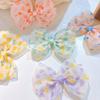 Clip para el Cabello Infantil con Lazo de Cerezas Amorosas de Chifón Estilo Coreano, Clip de Pico de Pato Estilo Fresco, Accesorios para el Cabello de Niñas, Clip para el Cabello de Bebé