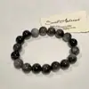 Pulseira de Contas de Obsidiana Negra Natural para Mulheres, Nicho de Luxo Acessível, High-End, Pulseira Exquisita e Bonita, Pulseira Empilhada Retrô