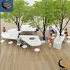 Asiento de Árbol Exterior de Fibra de Vidrio Banco de Material UHPC Piscina de Árbol Grande Mesa de Árbol para Exhibición Comercial Juego de Sillas de Ocio
