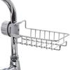 Estante Multifuncional de Almacenamiento con Drenaje Estante para Grifo de Cocina Organizador Doméstico Estante de Almacenamiento para Paño de Fregadero de Acero Inoxidable