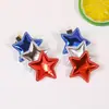 Pinza para el Cabello de Estrella de Cuero de Moda Pinza para el Cabello de Estrella de PU Día de la Independencia Pinza para Flequillo Lateral Accesorios para el Cabello del Festival del Día de la Independencia de América